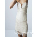 100% Poly Strapless Bone Fish Dress